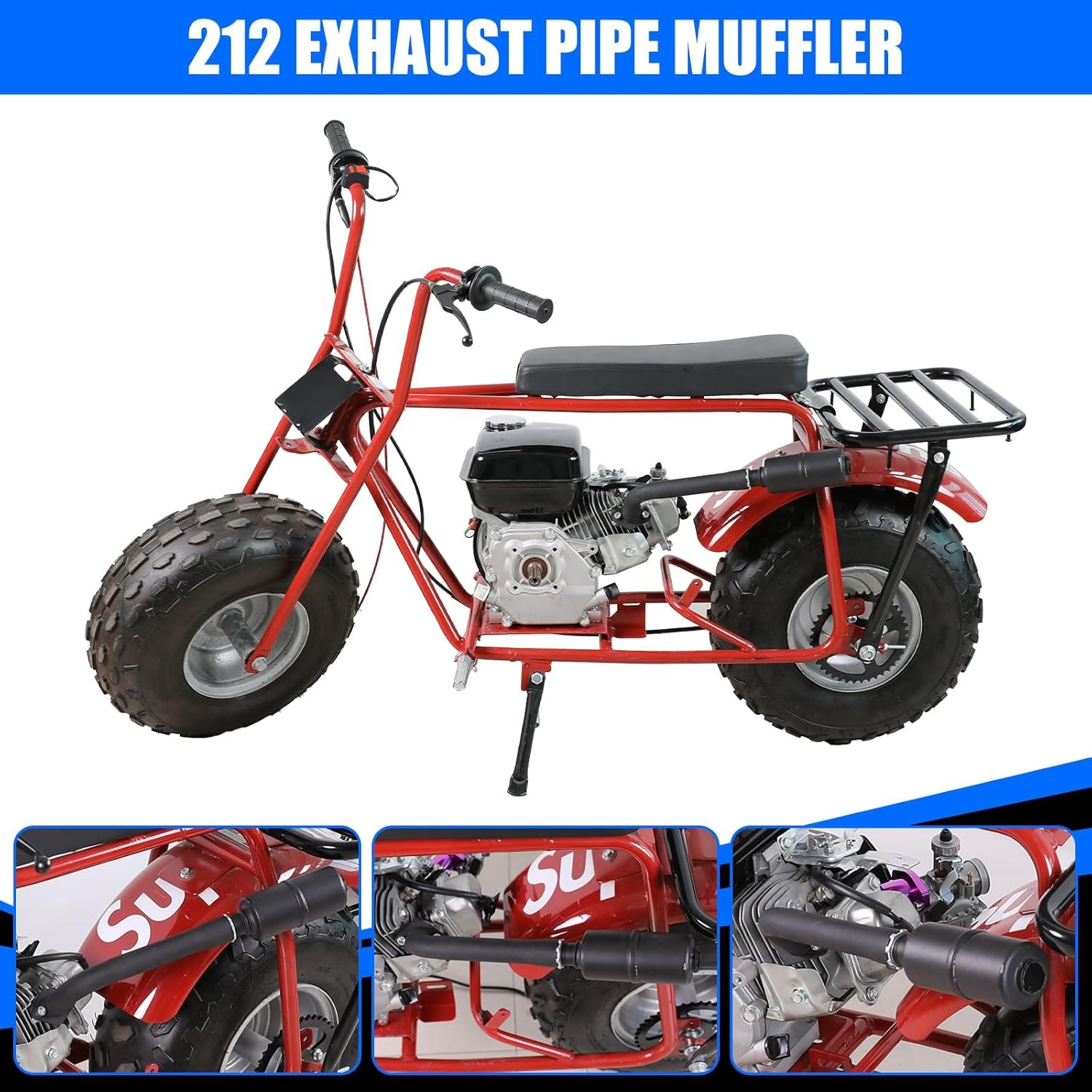 YOXUFA Exhaust Header Pipe Muffler Replacement for Predator 212 196cc black 