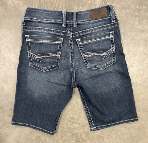 Pantalones Cortos BKE Denim Hebilla Mujer Talla 29 Azul Dakota Bermudas Bordados tiro Medio - Imagen 2 de 9