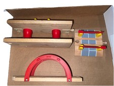 Lot Of Brio StuffWooden Bridge Red, Railroad Crossing Stop, Double Decker Bridge