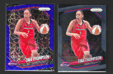 TINA THOMPSON 2 Card Lot 2025 Panini Prizm WNBA #115 Blue Velocity / Base