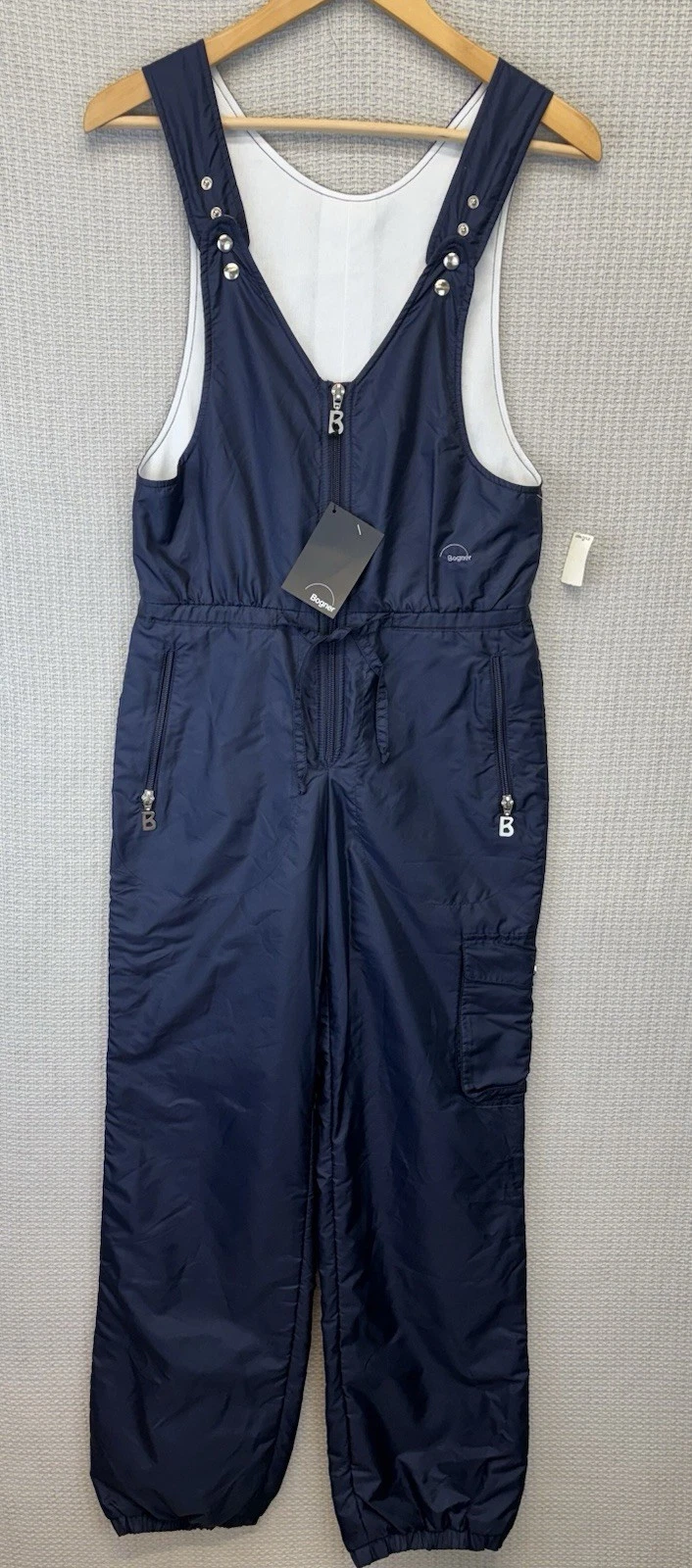 NWT Vintage Bogner Ski Bib Overalls Women Sz 8 Outdoor #1358 NOS Navy Blue