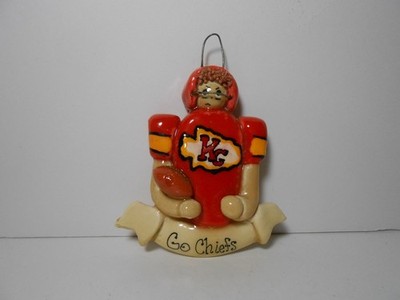 Unique Kansas City Go Chiefs Clay Dough Folk Art Ornament