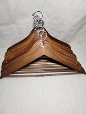 Lot of 11 Vintage Wooden Hangers Coat Dress Shirts Suits