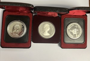 3x Canada PF Silver Crown Dollar 50% Proof Coins |