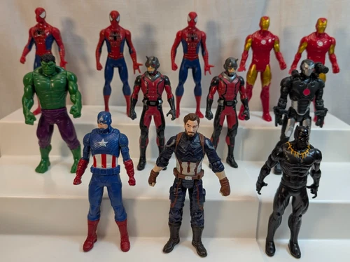 12x Hasbro Marvel 6" Action Figure Lot, Spider-man, Hulk, Iron Man Ant-Man, 2015