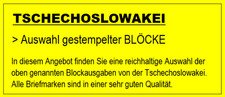 TSCHECHOSLOWAKEI Auswahl diverser gestempelter Blöcke (Teil 1) - siehe Bilder