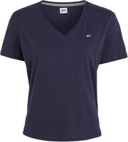 Tommy Jeans Damen Tjw Slim V-Neck T-Shirt Kurzarm Blau S Strickoberteil