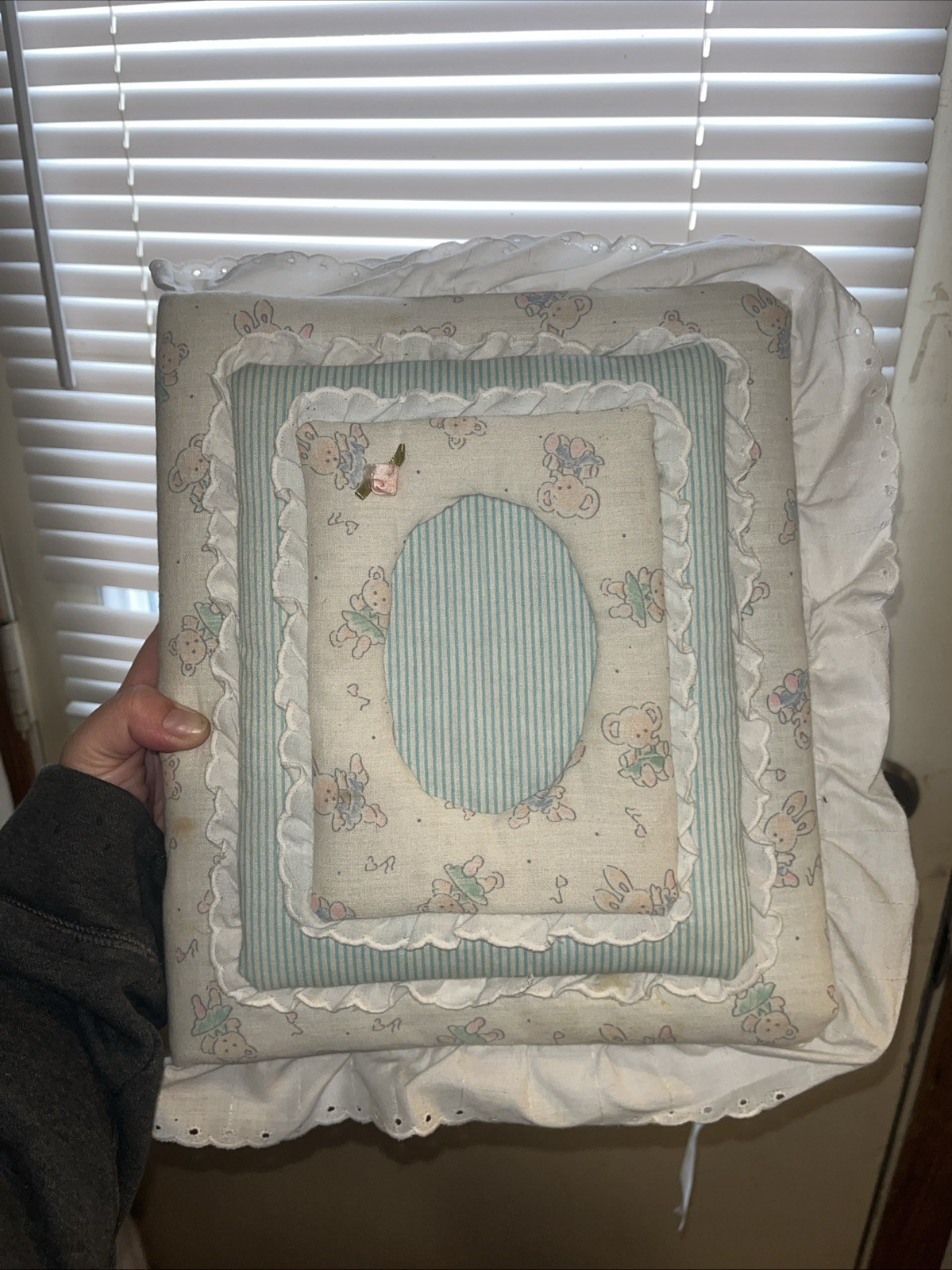 Vintage Quilted Fabric, Baby Photo Album 12in X 10in ￼￼