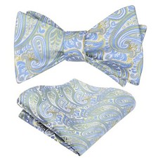 Mens UNTIED Gradient Paisley Self 4" L 2.5" W 043-light Blue yellow Green