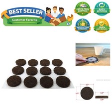 9958 1/2-Inch Self-Adhesive Felt Furniture Pads, 24-Pack, Brown