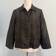 Chicos 1 Long Sleeve Side Pockets Black Blazer Size M