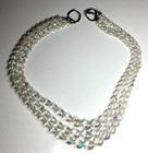 Vintage Premier Designs Silver Tone Aurora Borealis Glass Beads Link Necklace — photo 1