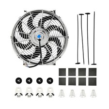 14 Inch Chrome Slim Fan Push Pull Electric Radiator Cooling Fan Universal 14