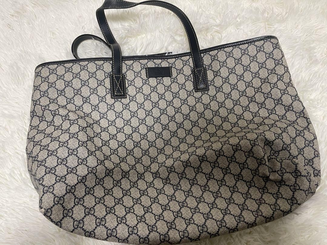 Gucci Tote Bag Large Designer Handbag Leather Trim Everyday Fashion WomenS