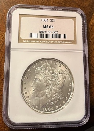 1884-P MORGAN SILVER DOLLAR NGC MS-63