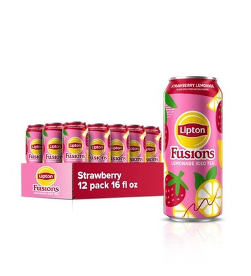 Fusions Strawberry Lemonade & Iced Tea 16 Fl Oz Cans Pack of 12