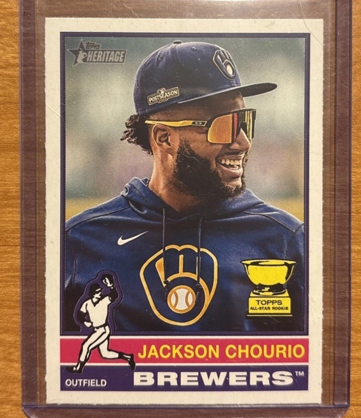 Jackson Chourio 2025 Topps Heritage Image Variation #106 - Brewers