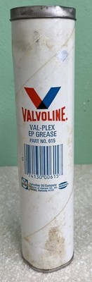 Vtg VALVOLINE OIL Val-Plex EP Grease Tube No.615 CAN WHITE & BLUE 14.5 Oz