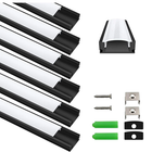 6Pack LED Aluminium Channel Profile 3.3ft Extrusion Diffuser Strip Lights Cover