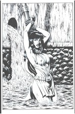 Phantom Lady in trouble- original inks
