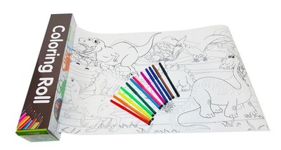 Jumbo Coloring Roll - Dinosaur Explore! With 12-Piece Marker Set New