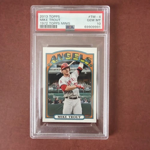 2013 Topps TM-4 Mike Trout 1972 Topps Minis PSA 9