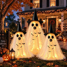 3 Pack Light up Ghosts Halloween Decorations Indoor Home Table  Outdoor