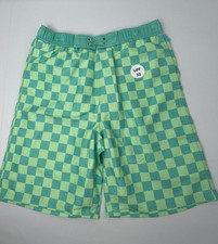 NWT Boys Wurl Swimwear swim shorts 6/7 8/10 12/14 16 lime sea foam checkered