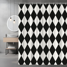 Black and White Diamond Pattern Shower Curtain