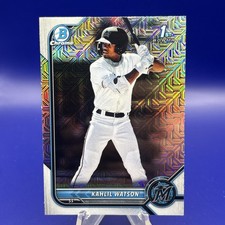 2022 Bowman Chrome Kahlil Watson 1st Mojo RC Refractor Card Guardians Rookie. rookie card picture