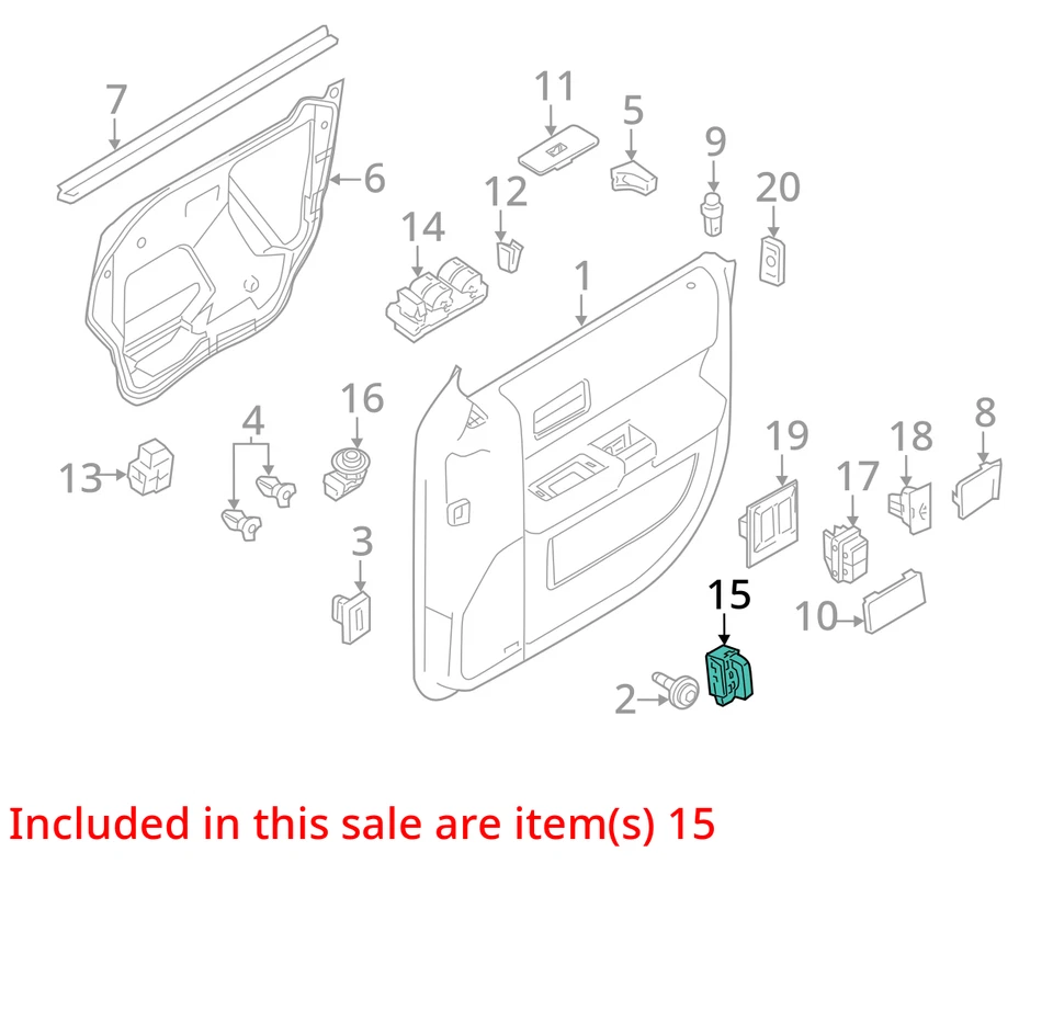 Interruptor de bloqueo lateral del conductor Ford Focus 2008 OEM 641-00103 usado 139 k millas Foto 3 de 4