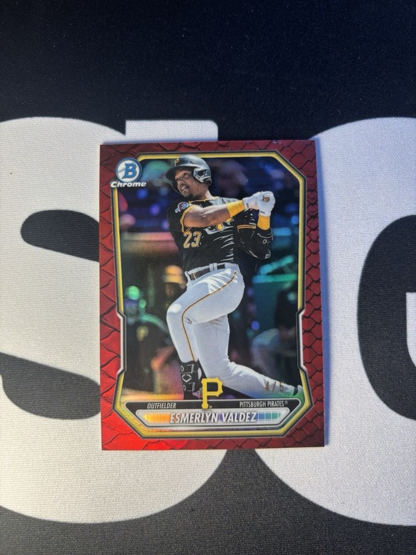 2026 Bowman Chrome Prospect Esmerlyn Valdez #BCP-76 Red Reptilian Refractor 4/5