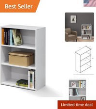 Estantería duradera de 3 niveles en blanco suave - Ideal para oficina en casa y sala de estar