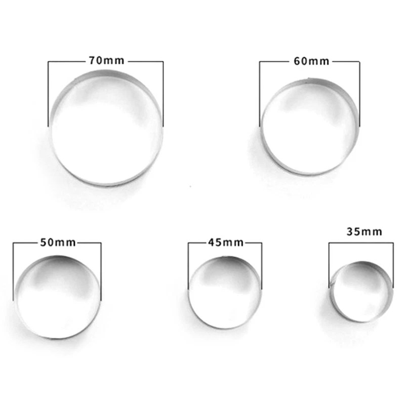 5er Set Runde Kreisform Ausstecher Keks DIY Backen Gebäck 3,5/4,5/5/6/7DFTSWS-y - Bild 3 von 4