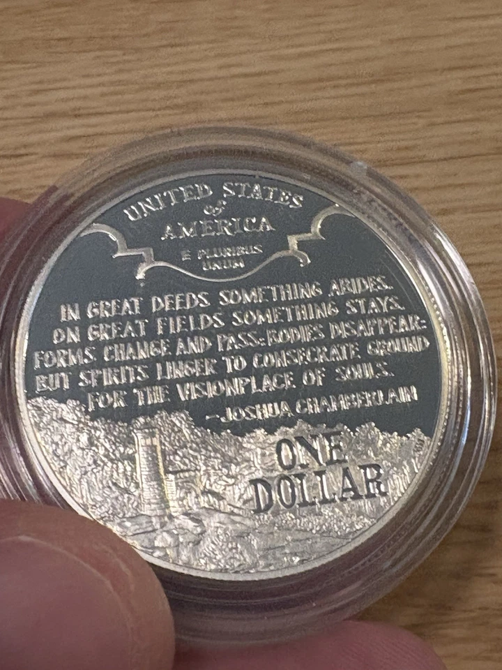 1995 Civil War Commerative Silver Dollar Proof Coin With COA And Original Box - Image 4 of 4