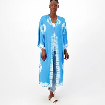 LOGO by Lori Goldstein Sz MEDIUM Beach to Street Tie Dye Duster IBIZA A601187