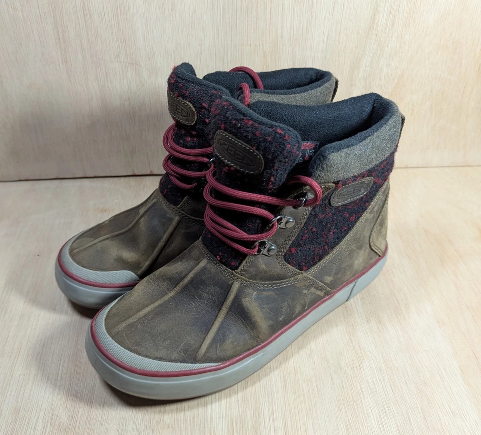 Keen Elsa II Ankle Boots Womens Size UK 5 Brown Red Duck Wool Waterproof Winter - Image 1 of 4