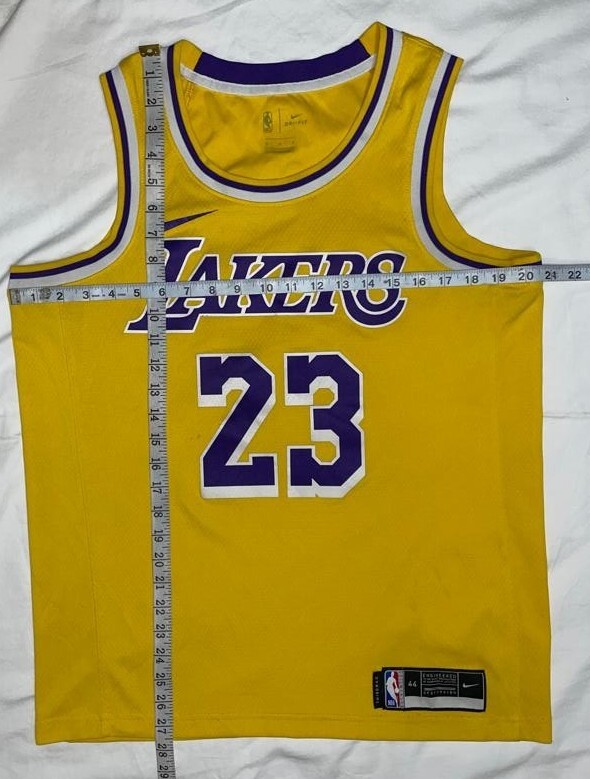 Nike LA Los Angeles Lakers #23 Lebron James Dri-fit Jersey Size 44