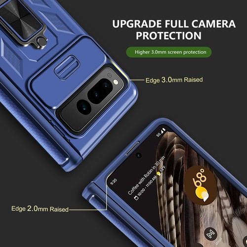 Para Google Pixel Plegable 5G A Prueba de Golpes Deslizable Cámara Cubierta Anillo Soporte Estuche - Imagen 11 de 29