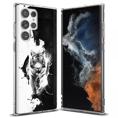 Total Guard Cover Case for Samsung Galaxy S22 Ultra 5G, Ying Yang Tiger