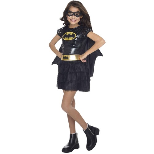 Kostüm Verkleidung Als Kleine Fledermaus Für Mädchen - Karneval Halloween Party Outfit, Größe 7-9 Jahre, Mit Kleid & Tiara