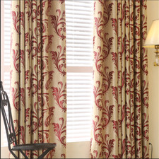 Elegant Jacquard Floral Blackout Curtain Luxury Window Drape for Bedroom 1 Panel