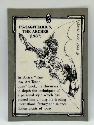 1992 Boris Vallejo Prism Cards # P5 Sagittarius The Archer - Picture 2 of 2