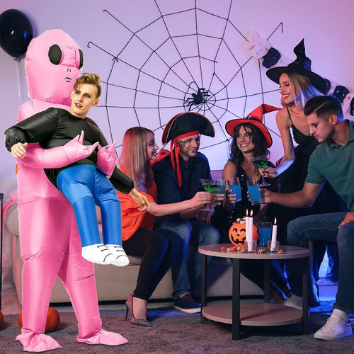 Aufblasbar Kostüm Alien Halloween Grün Carry Me Kostüm Cosplay Party - Bild 9 von 28