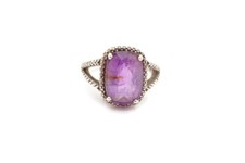 Sterling Silver 925 Amethyst Ring Size 7 Y6