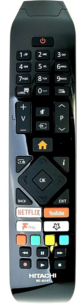 Telecomando Originale Hitachi RC43141 30100945 Per TV Smart LED 2018-2019 - Con Tasti Netflix, Youtube