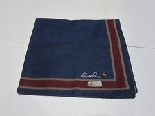 USED ARNOLD PALMER NAVY BLUE SOLID COTTON 18" POCKET SQUARE HANDKERCHIEF MEN