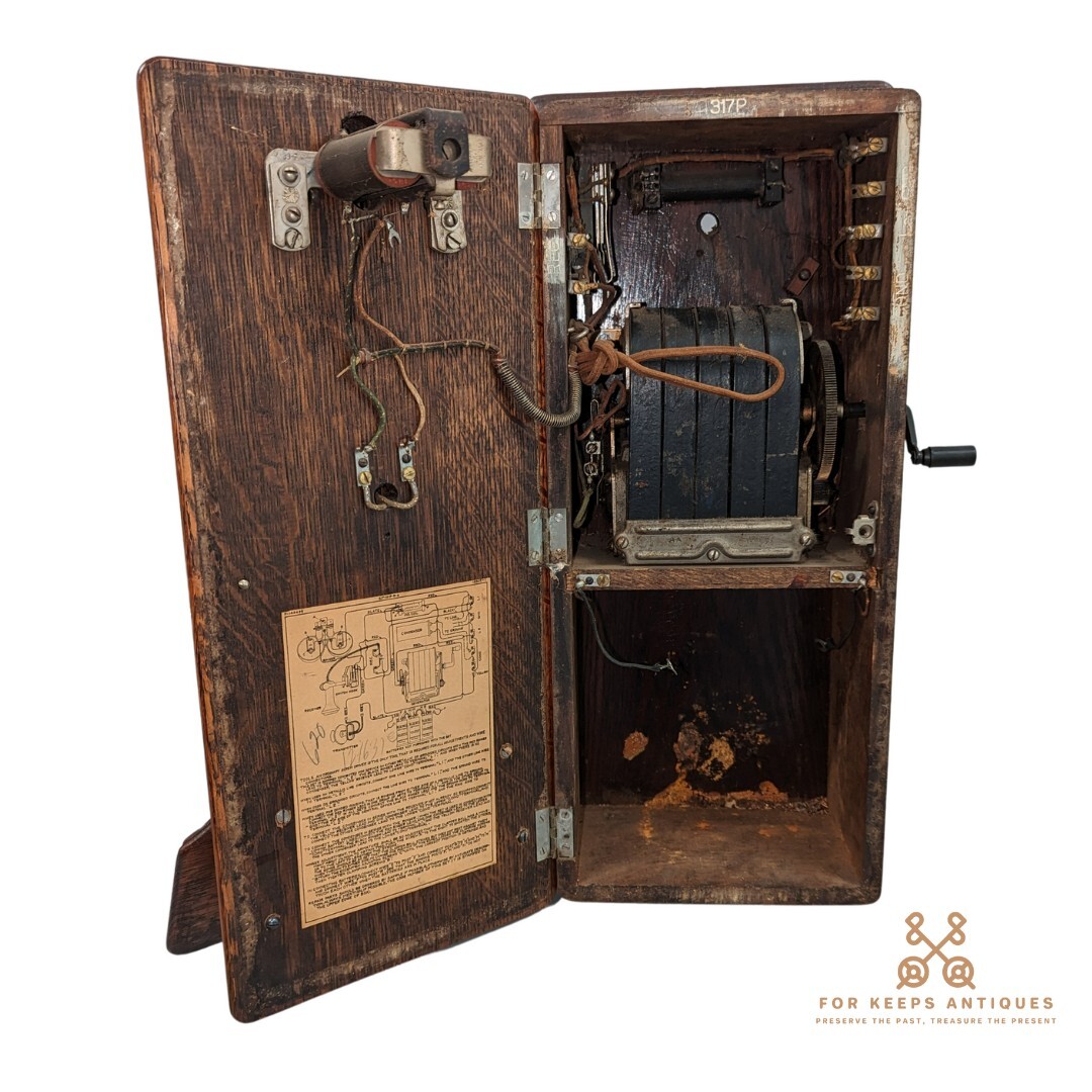 Antique 1900s Northern Electric Company Hand Crank Vintage Wall Phone
