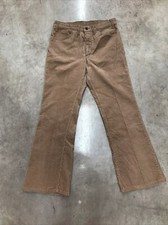 Vintage 80s Levis 646 Corduroy Bell Bottoms Khaki 32x30 White Tab Talon Zipper
