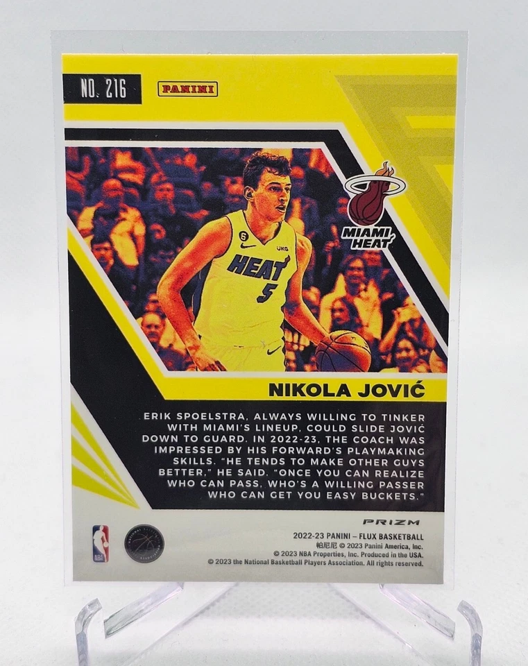 2022-23 Panini Flux Nikola Jovic Moonlight Prizm RC #216 Miami HEAT SP Rookie - Image 2 of 2